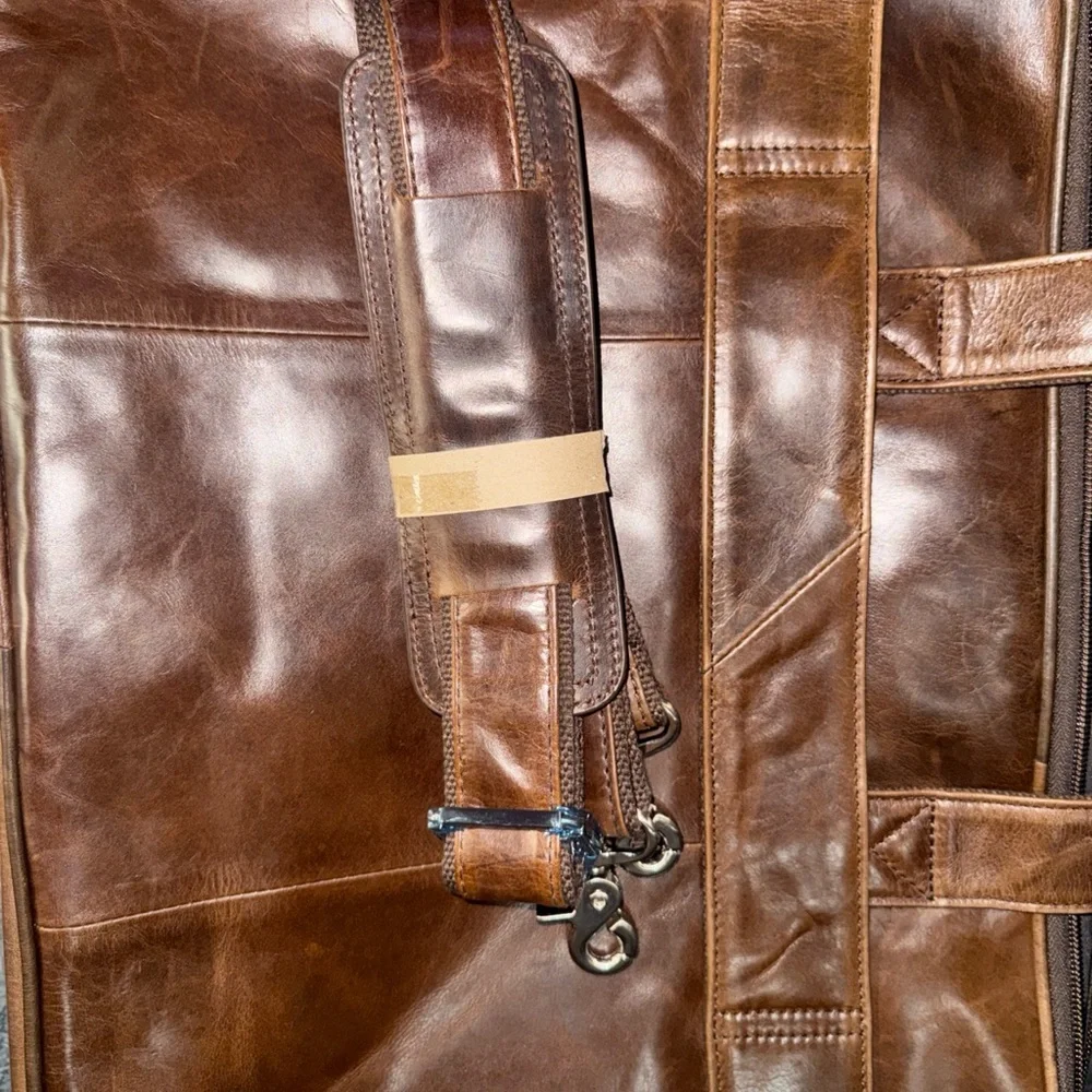 Augus Business Travel Briefcase Genuine Leather Duffel Bags